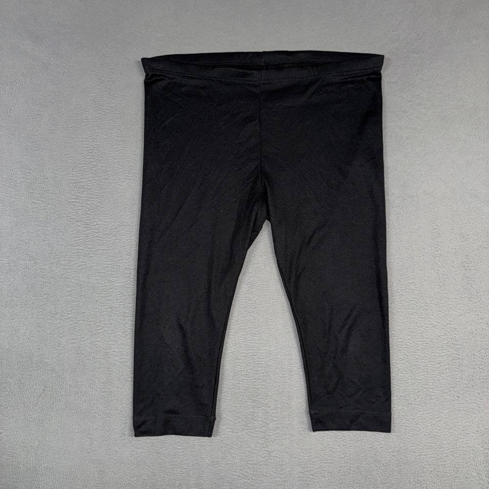LL Bean Pants Womens Large Black Legging Capri Stretch Pull On 100% Polyester
